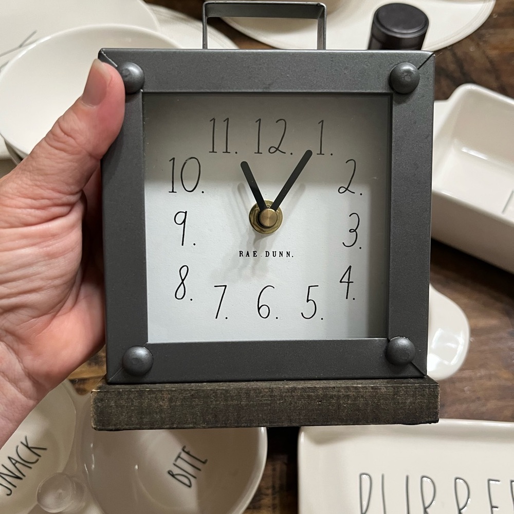 Rae Dunn Black and White Desk Clock